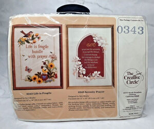 Vintage The Creative Circle Embroidery Kit 0343 Life Is Fragile